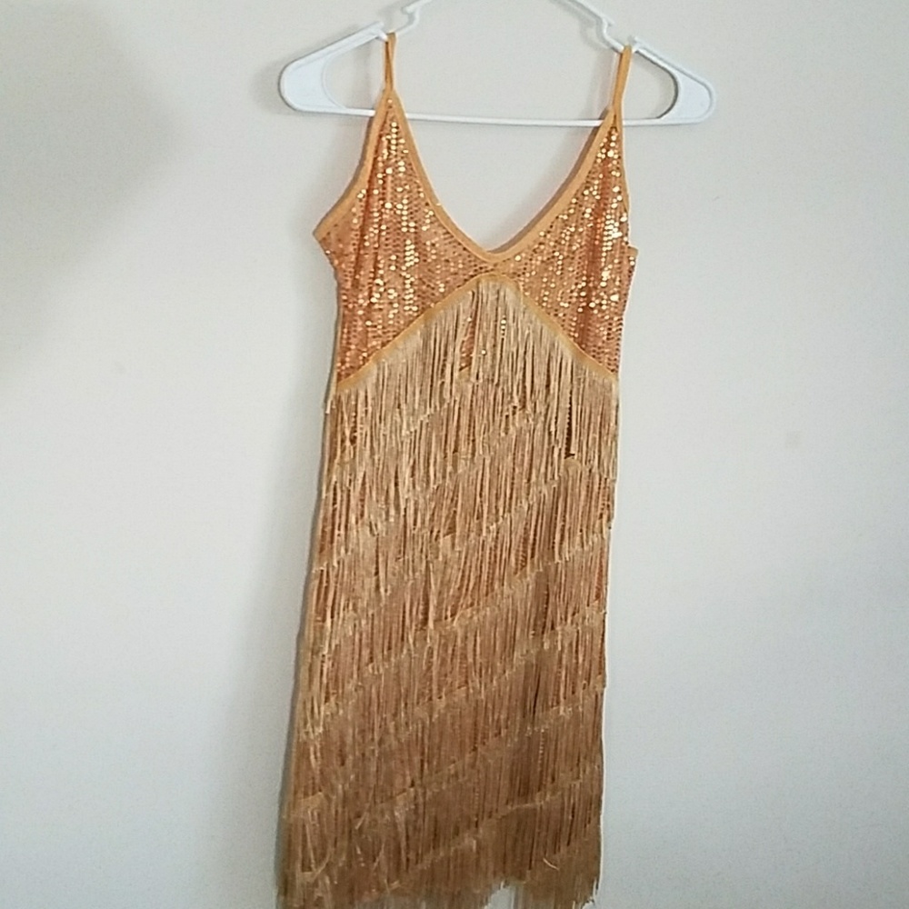 Gold flapper dress
